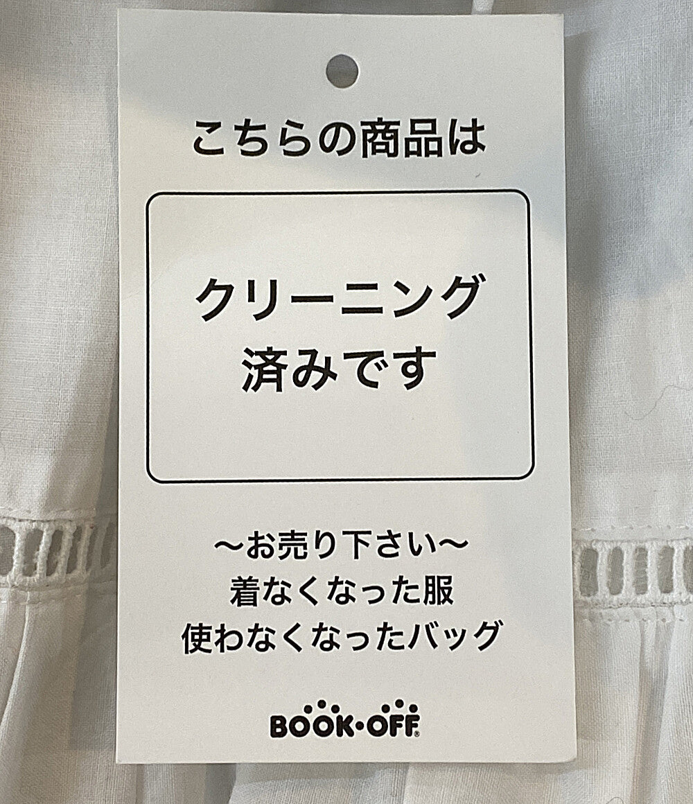 BORDERS AT BALCONY 半袖ワンピース ホワイト 裾リボンストライプ BD2011H-3E-03 レディース SIZE 38 ボーダーズ アット バルコニー