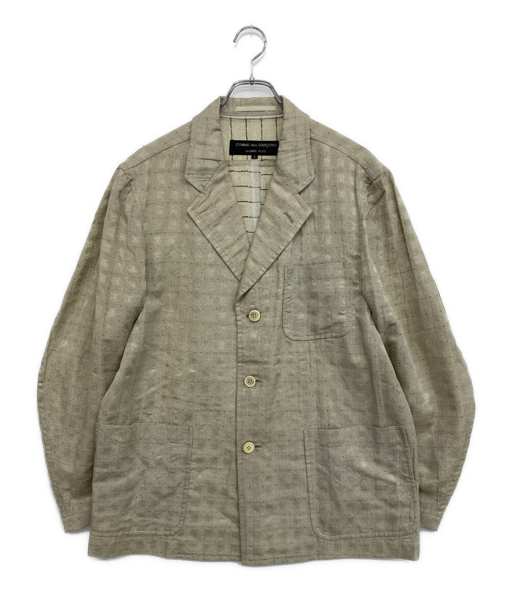 COMME des GARCONS HOMME PLUS テーラードジャケット リネン混3Bジャケット ベージュ PJ-10041S メンズ SIZE S コムデギャルソンオムプリュス