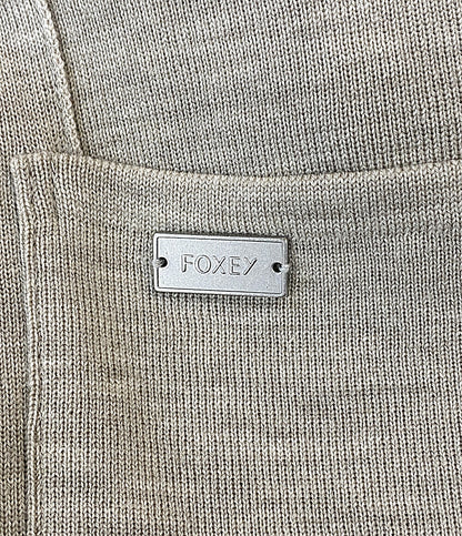 美品 foxey カーディガン ロングカーディガン ベージュ 38093-KSJFN03NM レディース SIZE - フォクシー