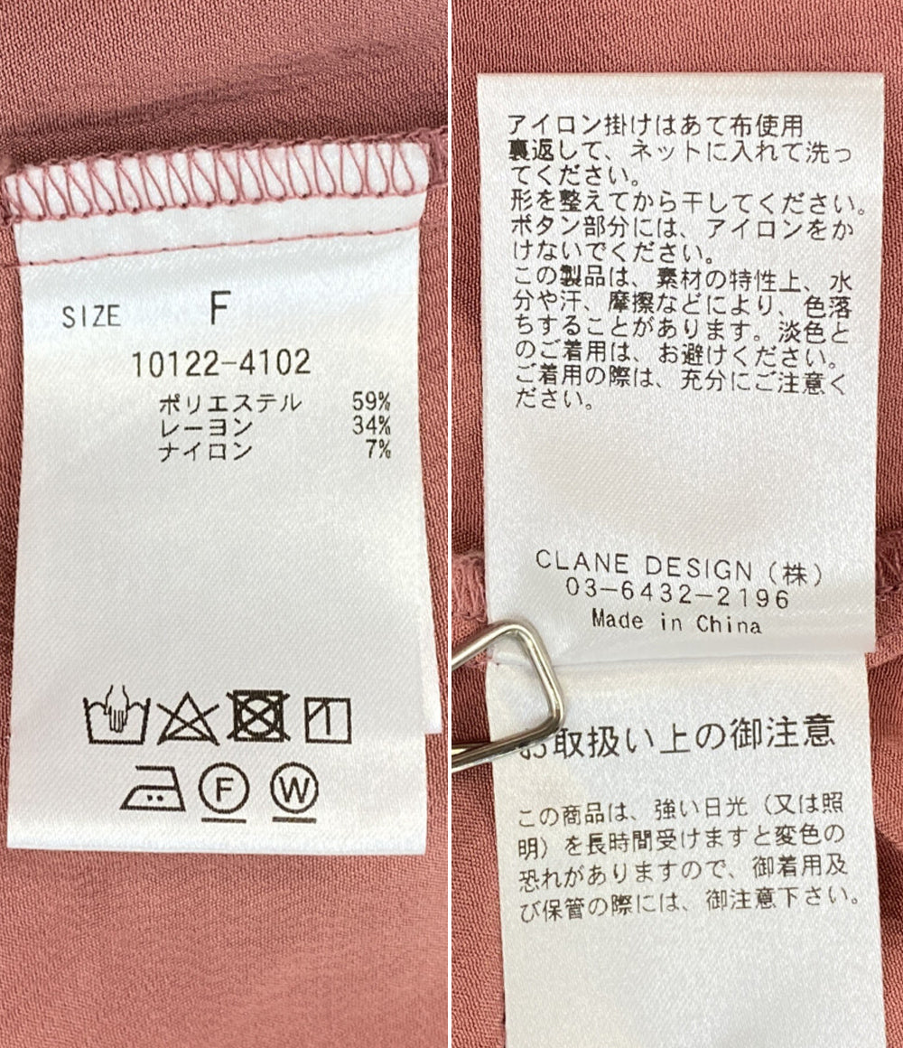CLANE 半袖シャツ ピンク 10122-4102 レディース SIZE F クラネ