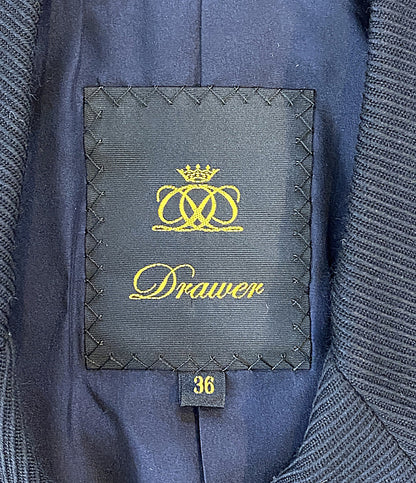 美品 Drawer ベスト ウールツイルダブルテーラードジレ 6522-299-0680 レディース SIZE 36 ドゥロワー