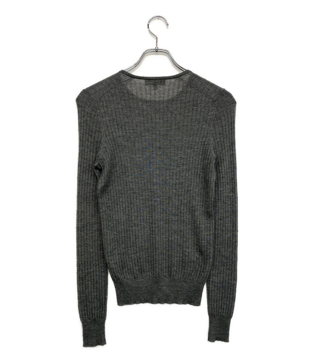オーラリー 長袖 フラット ヤーン リブ ニット ショート ピーオー A25SP05SY レディース SIZE 1 (S) AURALEE AURALEE 長袖 フラット ヤーン リブ ニット ショート ピーオー