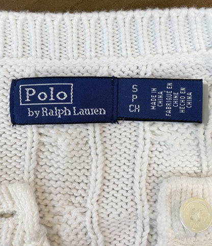 RALPH LAUREN ケーブルニットカーディガン ラウンドネック ホワイト レディース SIZE S ポロ・ラルフローレン