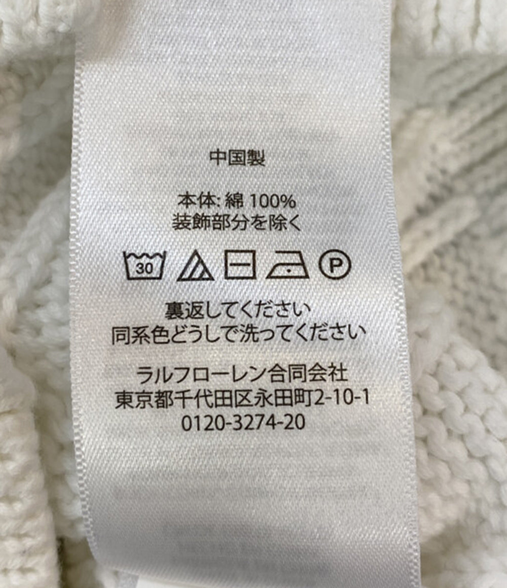 RALPH LAUREN ケーブルニットカーディガン ラウンドネック ホワイト レディース SIZE S ポロ・ラルフローレン
