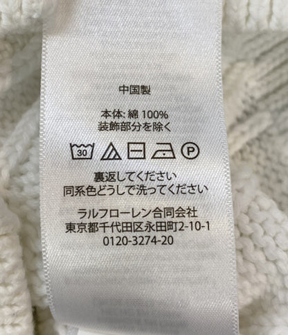 RALPH LAUREN ケーブルニットカーディガン ラウンドネック ホワイト レディース SIZE S ポロ・ラルフローレン