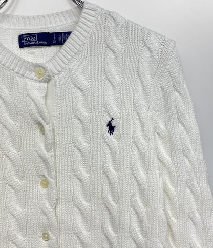 RALPH LAUREN ケーブルニットカーディガン ラウンドネック ホワイト レディース SIZE S ポロ・ラルフローレン