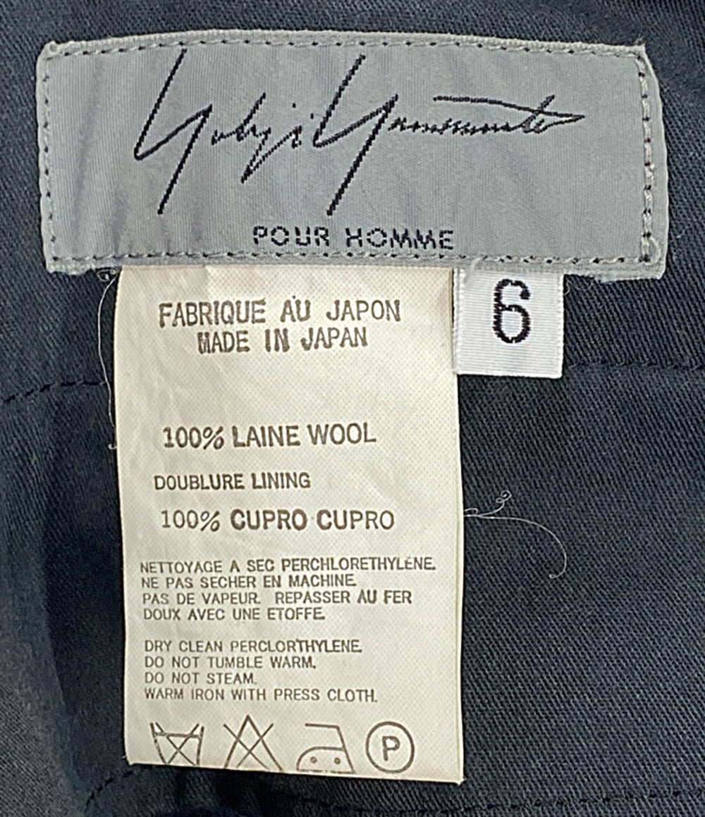 YOHJI YAMAMOTO POUR HOMME スラックスパンツ ブラック HE-P47-981 メンズ SIZE 6 ヨウジヤマモトプールオム