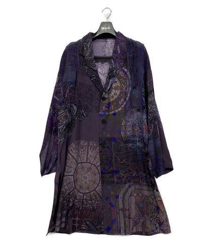 YOHJI YAMAMOTO シルクコート 総柄 look10 2026ss HK-J47-443 メンズ SIZE 2 ヨウジヤマモト