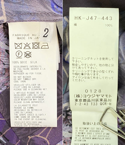 YOHJI YAMAMOTO シルクコート 総柄 look10 2026ss HK-J47-443 メンズ SIZE 2 ヨウジヤマモト