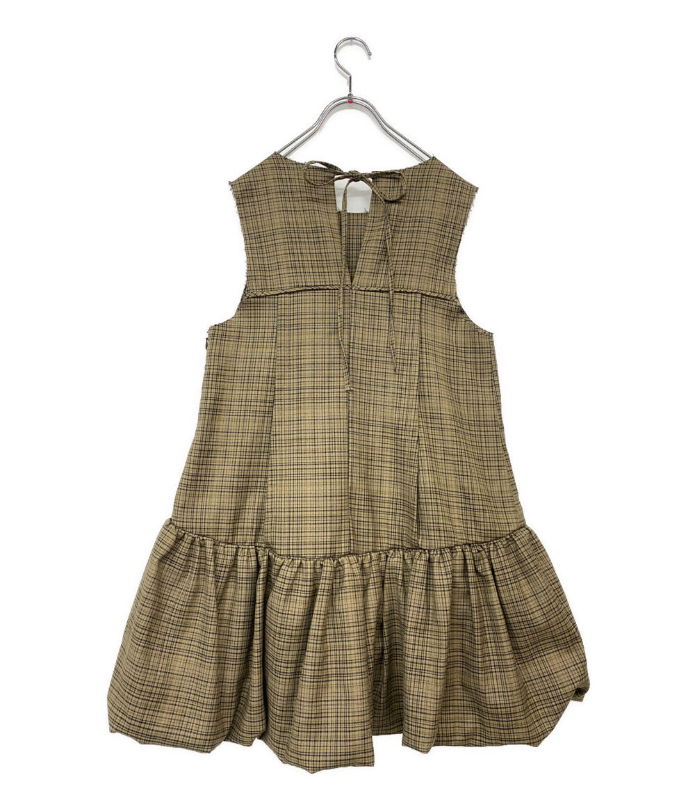 MAISON SPECIAL バルーンチュニック ブラウン チェック 21242315210 レディース SIZE F メゾンスペシャル
