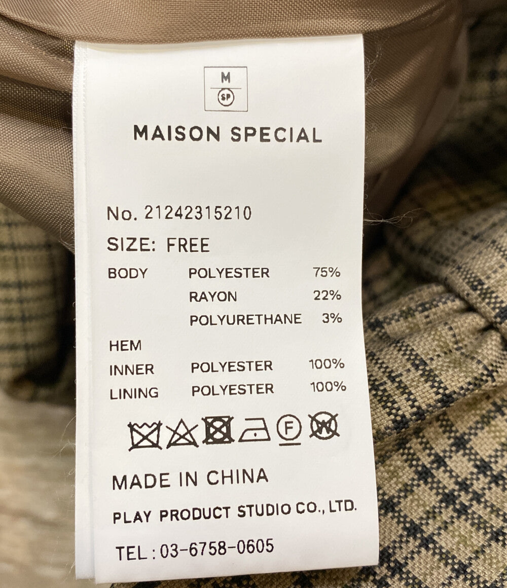 MAISON SPECIAL バルーンチュニック ブラウン チェック 21242315210 レディース SIZE F メゾンスペシャル