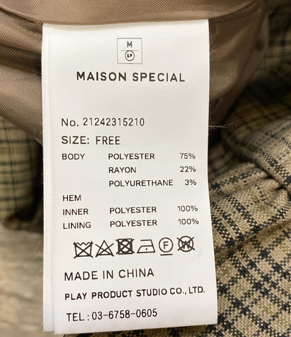 MAISON SPECIAL バルーンチュニック ブラウン チェック 21242315210 レディース SIZE F メゾンスペシャル
