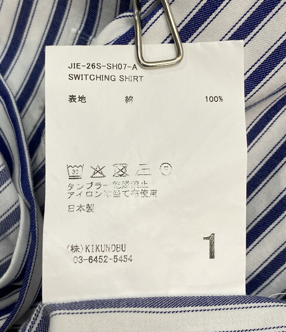 JIEDA 長袖シャツ 26SS SWITCHING SHIRT stripe レディース SIZE 1 ジエダ