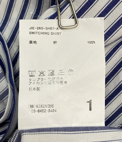 JIEDA 長袖シャツ 26SS SWITCHING SHIRT stripe レディース SIZE 1 ジエダ