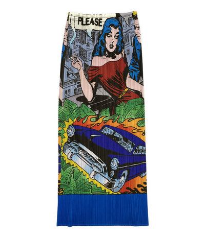 美品 PLEATS PLEASE スカート アメコミ 1999ss PP91-JG044 レディース SIZE 4 プリーツプリーズ