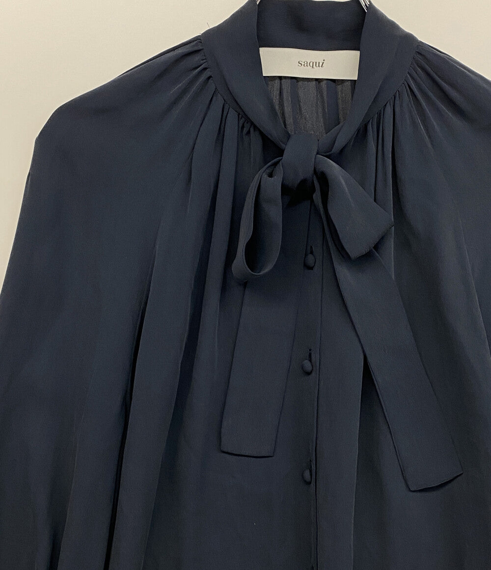 Saqui サキ ボウタイブラウス 長袖 シルク 23AW14 レディース SIZE 36