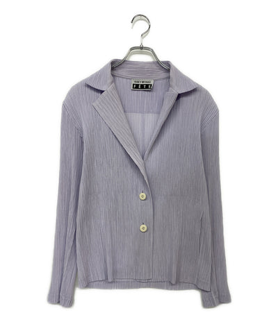 美品 ISSEY MIYAKE ジャケット プリーツ パープル IF72FD427 レディース SIZE 2 イッセイミヤケ