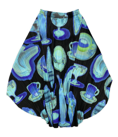 美品 PLEATS PLEASE スカート THERMAL FOODS ブルー 25ss PP51JG675 レディース SIZE 5 プリーツプリーズ