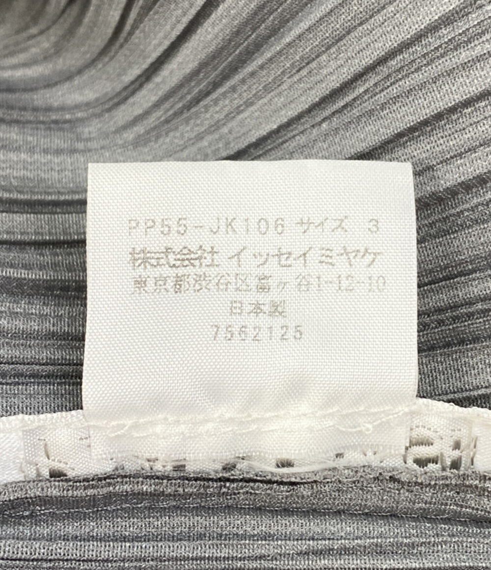 PLEATS PLEASE 長袖シャツ PP55-JK106 グレー レディース SIZE 3 プリーツプリーズ
