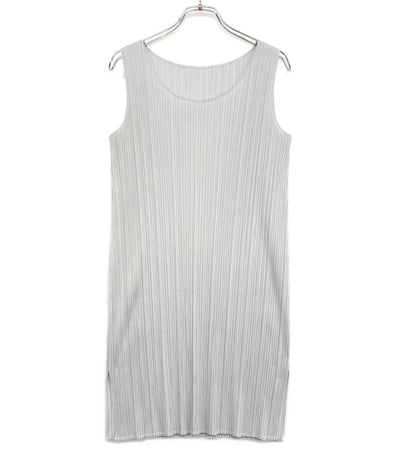 PLEATS PLEASE ノースリーブワンピース PP55-JT104 ライトグレー レディース SIZE 4 プリーツプリーズ