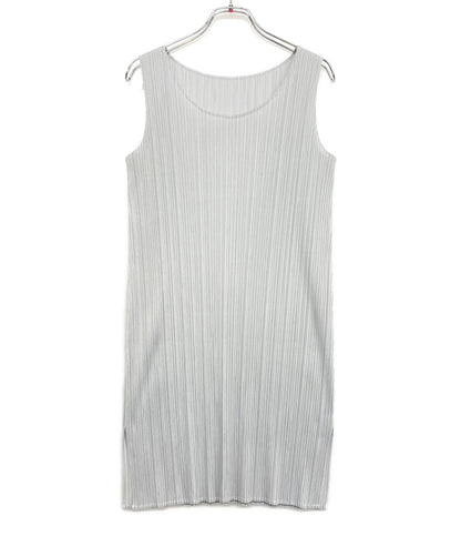 PLEATS PLEASE ノースリーブワンピース PP55-JT104 ライトグレー レディース SIZE 4 プリーツプリーズ
