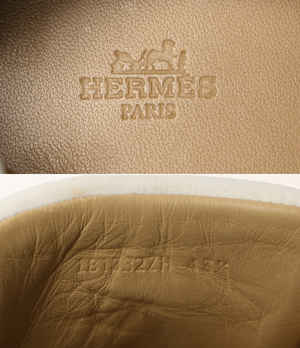 HERMES スニーカー ラピッド Hステッチ ホワイト オレンジ 181332ZH メンズ SIZE 43 1/2 エルメス