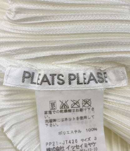 PLEATS PLEASE ノースリーブワンピース ホワイト レッド PP21-JT426 レディース SIZE 3 プリーツプリーズ