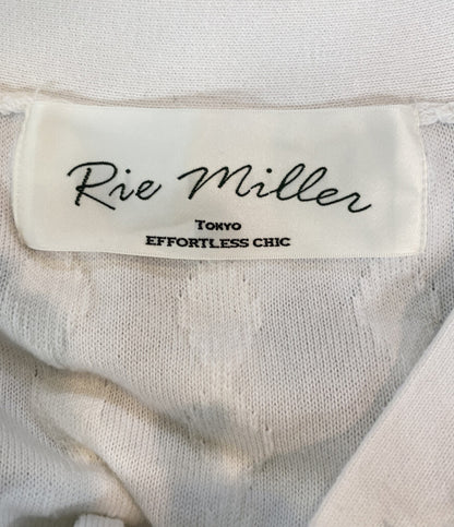 Rie Miller リエミラー フリンジカーディガン ホワイト カットジャガード 25ss レディース SIZE 38
