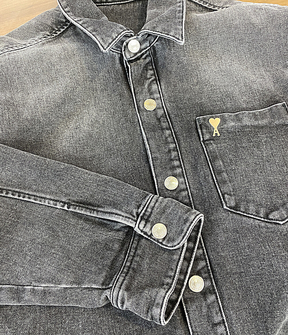 美品 AMI Alexandre Mattiussi アミアレクサンドルマテュッシ デニムジャケット スタッズデニムシャツ メンズ SIZE M