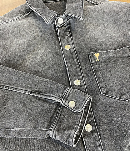 美品 AMI Alexandre Mattiussi アミアレクサンドルマテュッシ デニムジャケット スタッズデニムシャツ メンズ SIZE M