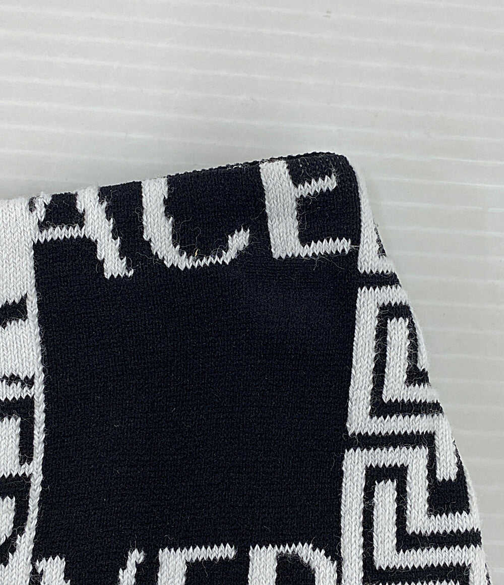 美品 VERSACE ロゴスカート ブラック ホワイト A83018 A230510 レディース SIZE 38 ヴェルサーチ