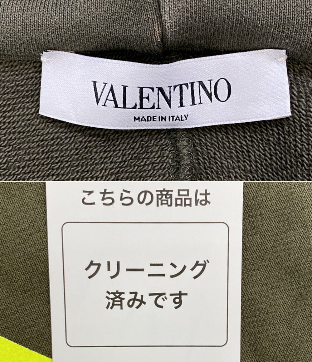 VALENTINO ショートパーカー カーキ Vロゴ レディース SIZE XS ヴァレンチノ