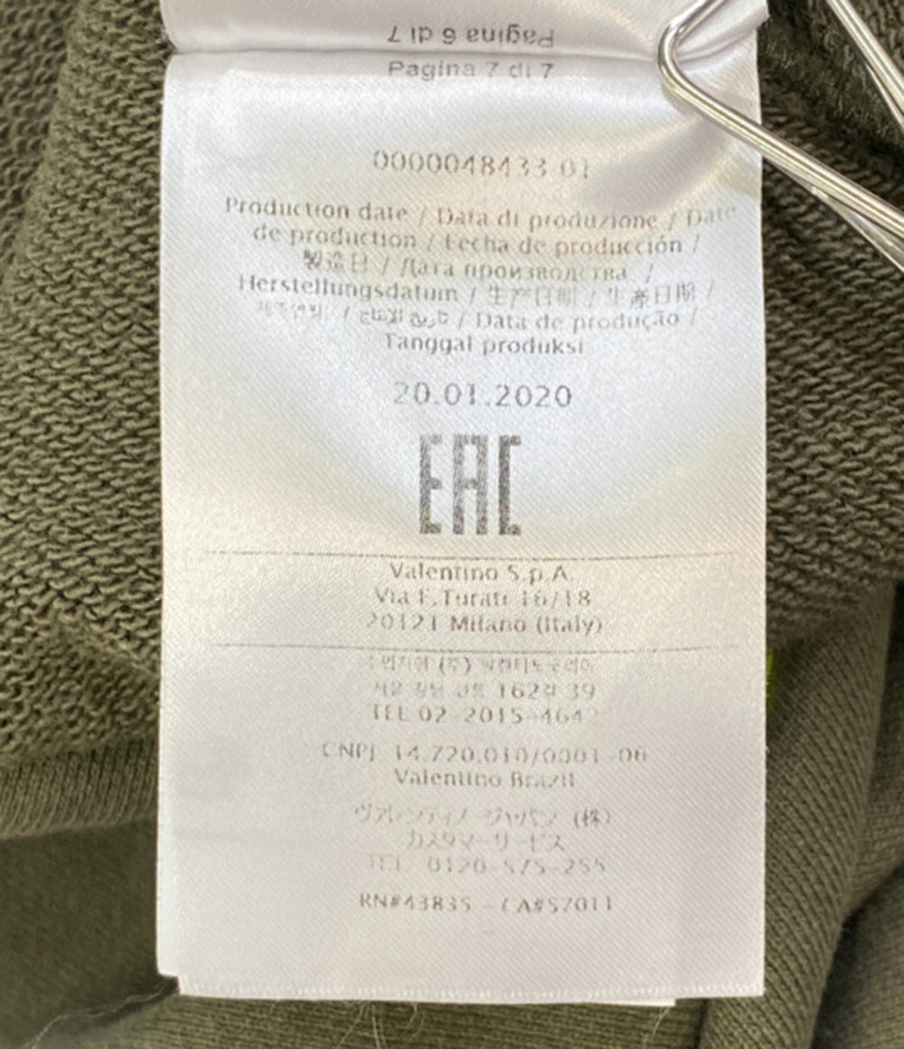 VALENTINO ショートパーカー カーキ Vロゴ レディース SIZE XS ヴァレンチノ