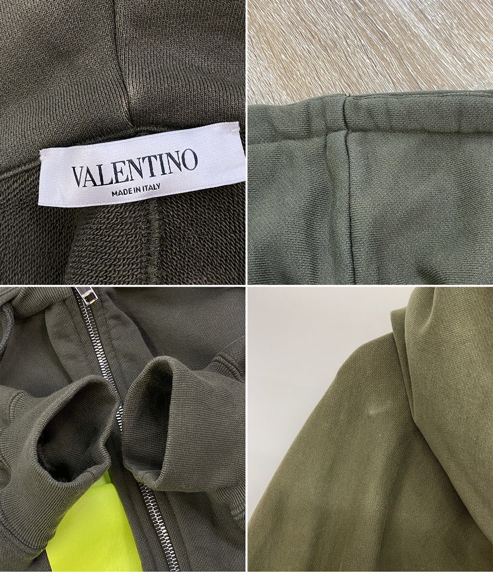 VALENTINO ショートパーカー カーキ Vロゴ レディース SIZE XS