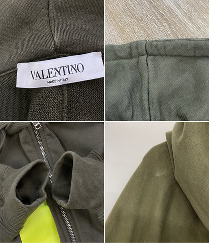 VALENTINO ショートパーカー カーキ Vロゴ レディース SIZE XS ヴァレンチノ
