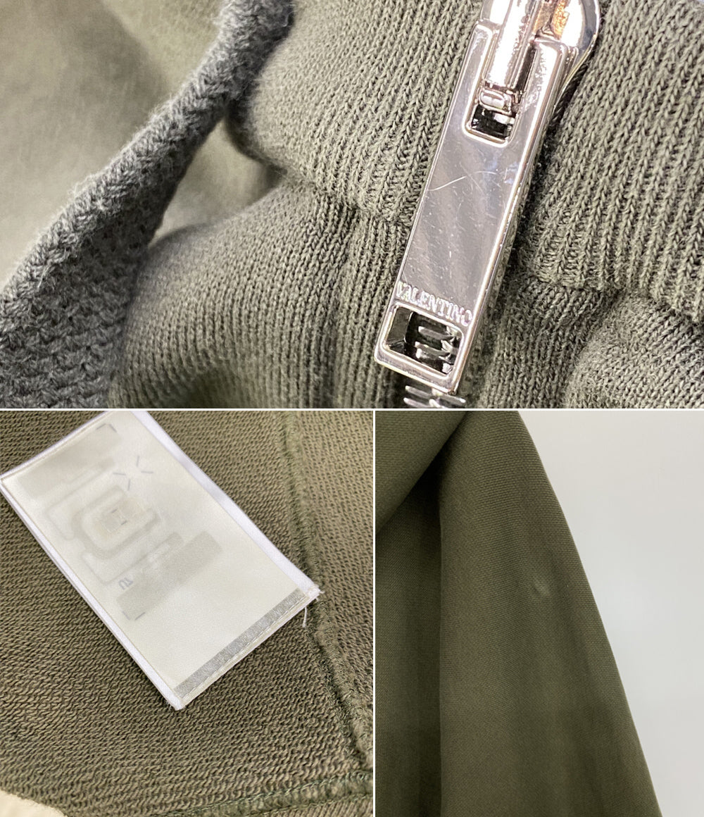 VALENTINO ショートパーカー カーキ Vロゴ レディース SIZE XS