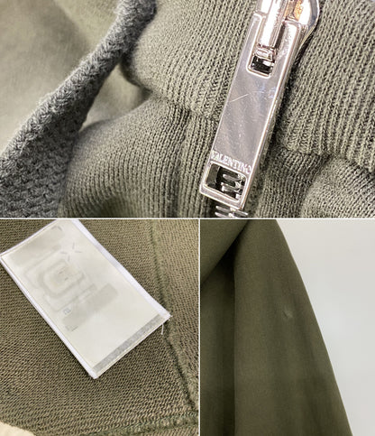VALENTINO ショートパーカー カーキ Vロゴ レディース SIZE XS ヴァレンチノ
