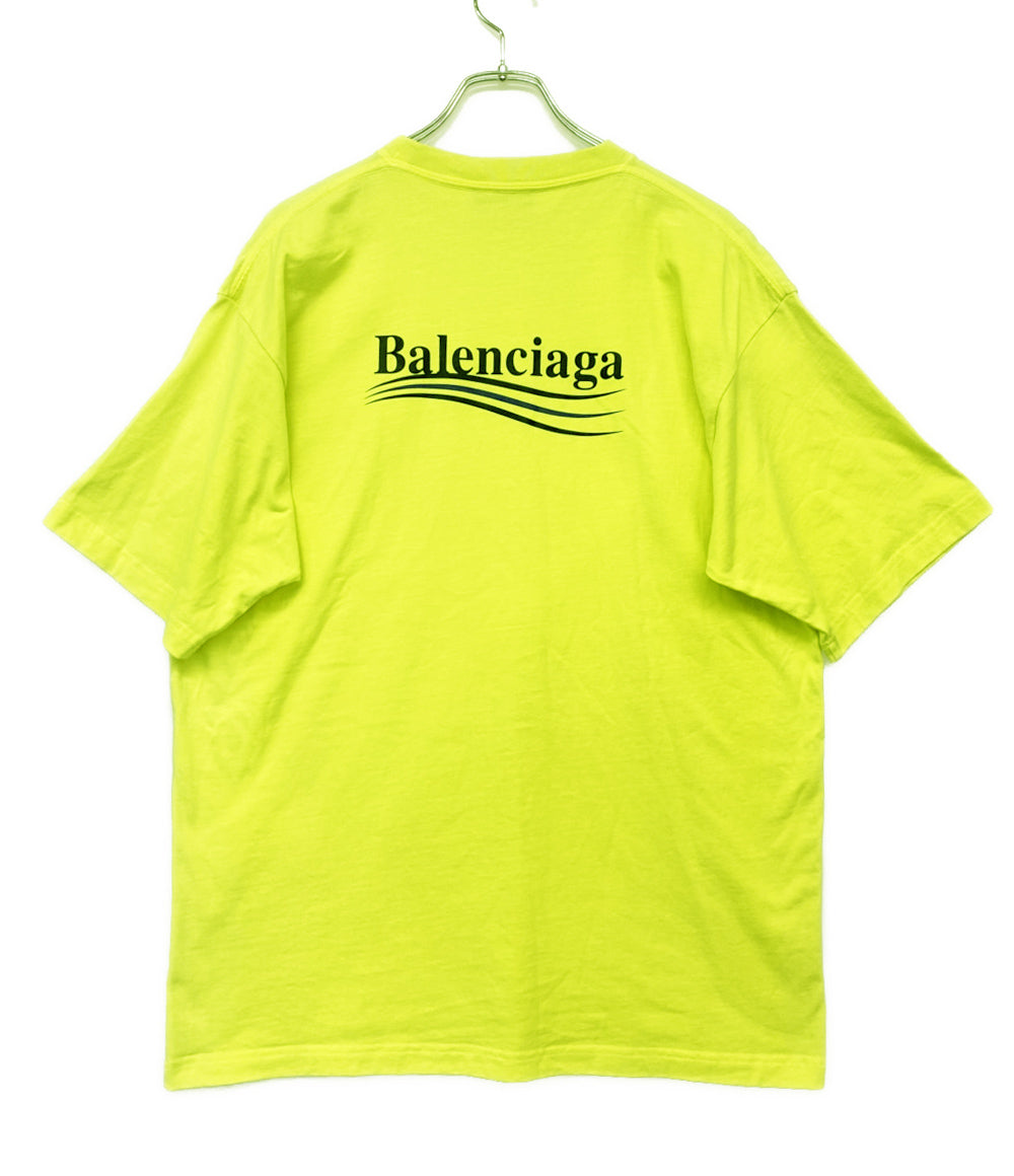 BALENCIAGA 半袖Tシャツ ネオンイエロー キャンペーンロゴ 641675
