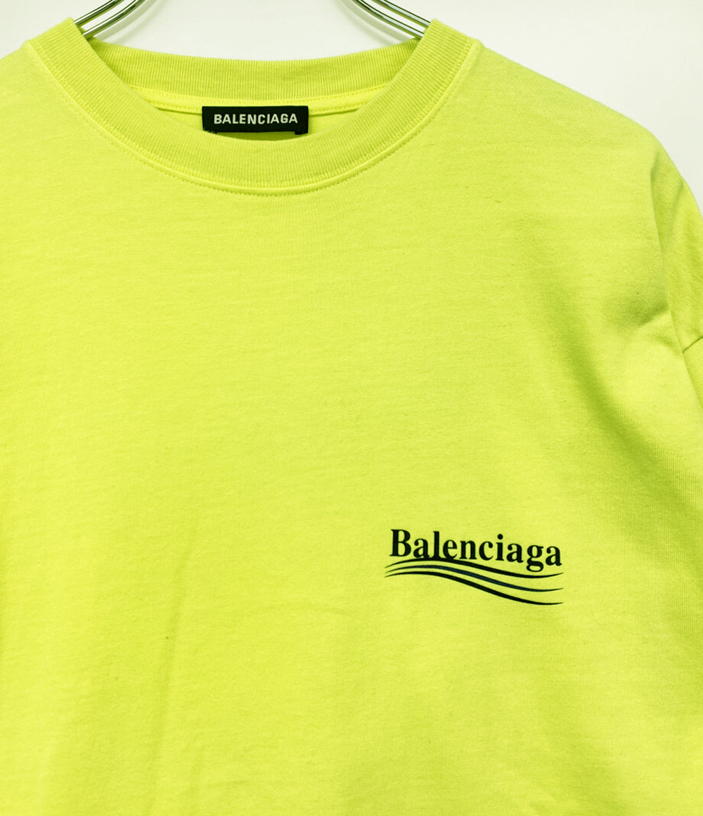 BALENCIAGA 半袖Tシャツ ネオンイエロー キャンペーンロゴ 641675
