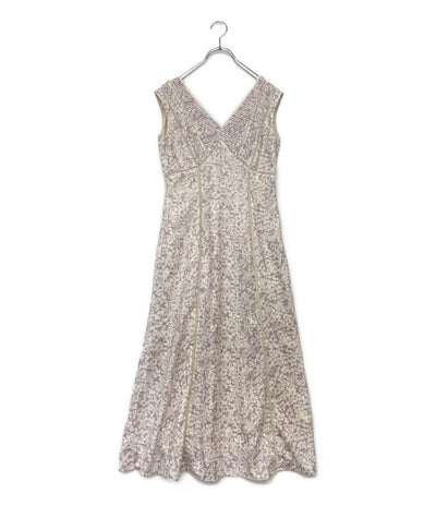 美品 Her lip to ノースリーブワンピース ピンク Lace Trimmed Floral Dress 124230506 レディース SIZE M ハーリップトゥ