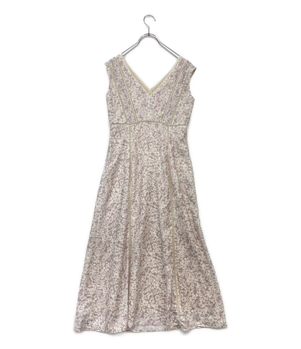 美品 Her lip to ノースリーブワンピース ピンク Lace Trimmed Floral Dress 124230506 レディース SIZE M ハーリップトゥ