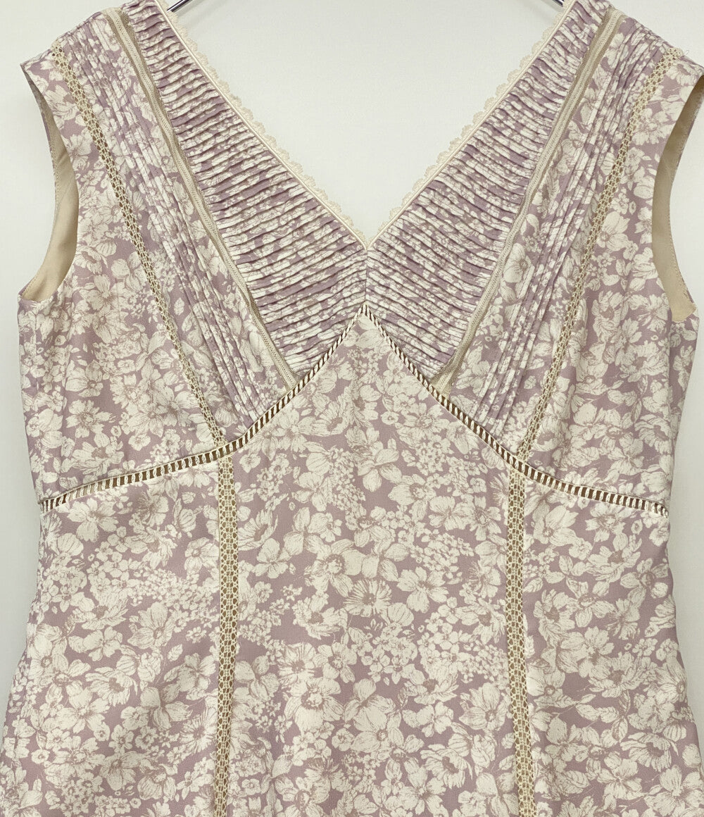 美品 Her lip to ノースリーブワンピース ピンク Lace Trimmed Floral Dress 124230506 レディース SIZE M ハーリップトゥ