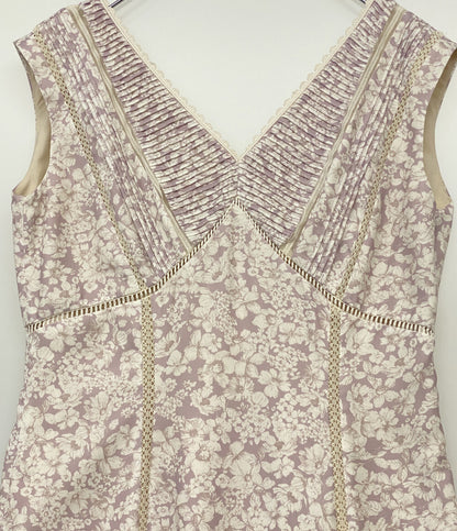 美品 Her lip to ノースリーブワンピース ピンク Lace Trimmed Floral Dress 124230506 レディース SIZE M ハーリップトゥ