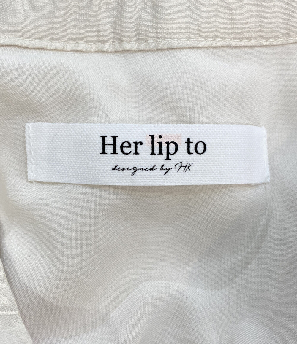 Her lip to 半袖ワンピース ベージュ Little Butterfly Sleeve Dress 125 1251405120 レディース SIZE M ハーリップトゥ