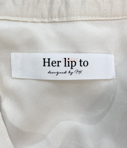 Her lip to 半袖ワンピース ベージュ Little Butterfly Sleeve Dress 125 1251405120 レディース SIZE M ハーリップトゥ