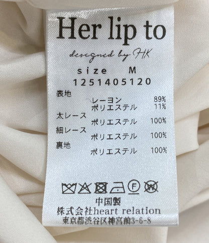 Her lip to 半袖ワンピース ベージュ Little Butterfly Sleeve Dress 125 1251405120 レディース SIZE M ハーリップトゥ