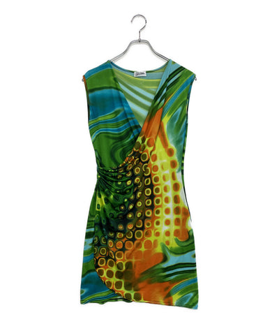 美品 JEAN PAUL GAULTIER ノースリーブワンピース パワーネット 総柄 レディース SIZE S ジャンポール・ゴルチェ