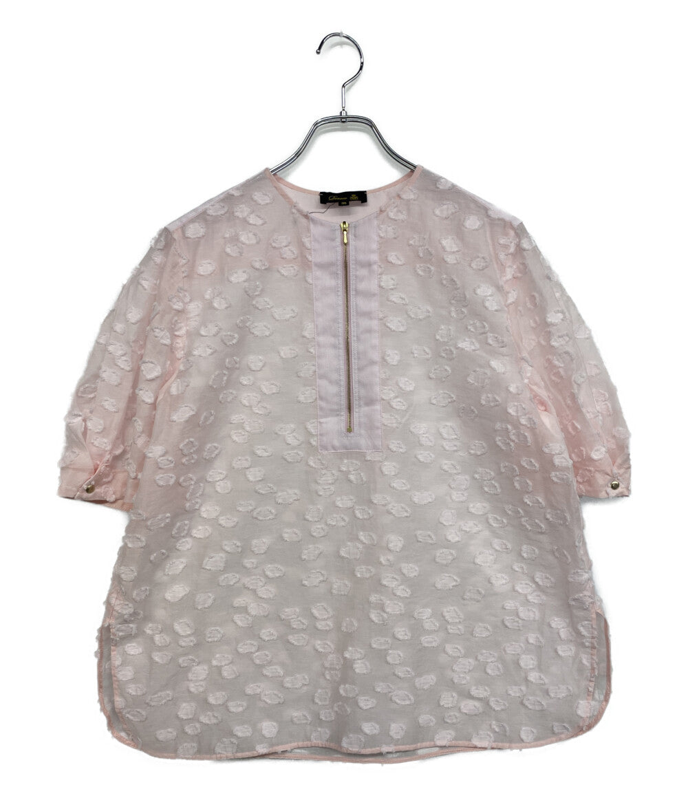 美品 Drawer 半袖ブラウス 6521-2-991377 レディース SIZE 38 ドゥロワー
