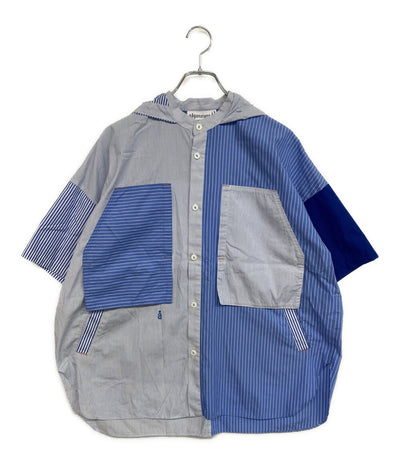 美品 nagonstans 半袖シャツ ミックスストライプ 470HA430-0330 レディース SIZE M ナゴンスタンス