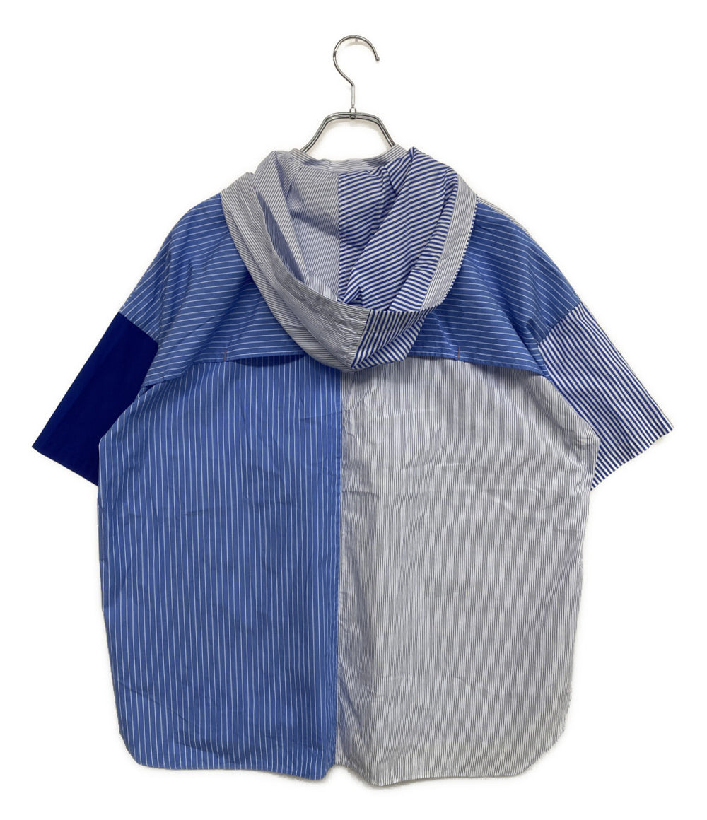 美品 nagonstans 半袖シャツ ミックスストライプ 470HA430-0330 レディース SIZE M ナゴンスタンス